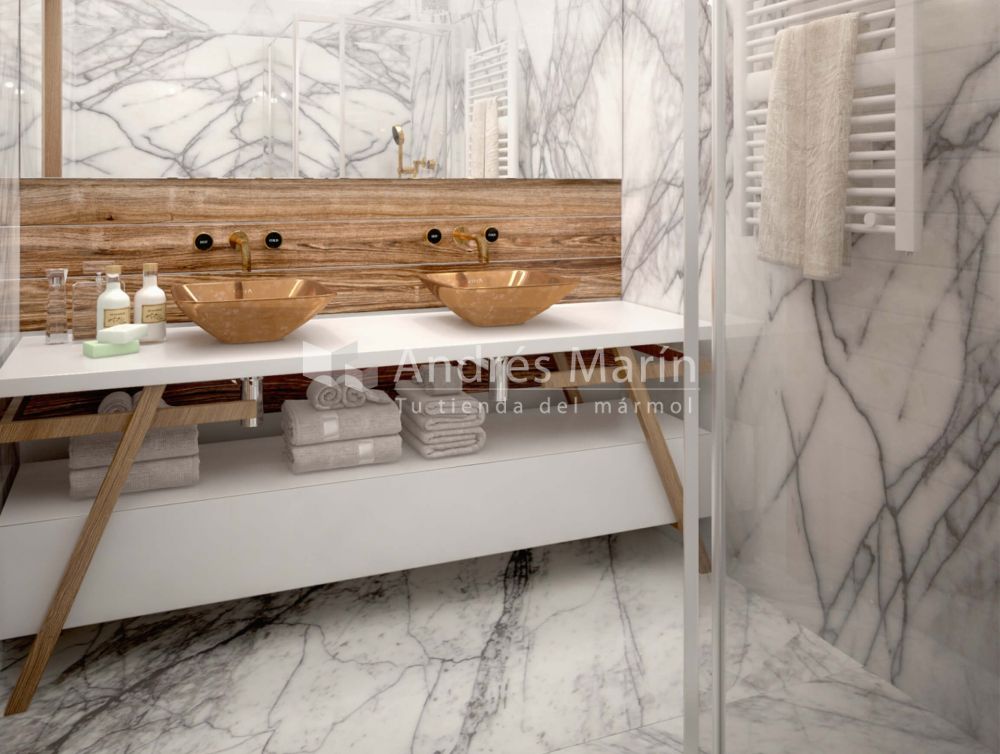 baño marmol blanco